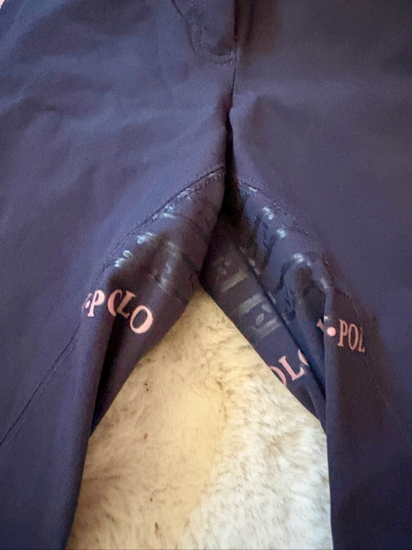 HV Polo Riding Trousers 34 / XS Full Grip Navy Blue Pink – Very Good Condition – photo 3